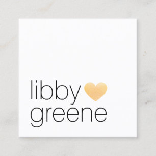 Einfache Niedliche moderne Glitzer-Herzvernetzung Quadratische Visitenkarte