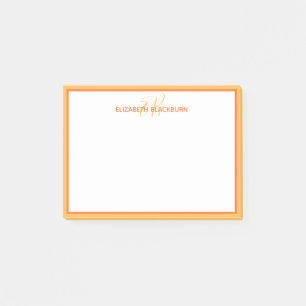 Einfache Niedliche Orange-Initialen für benutzerde Post-it Klebezettel