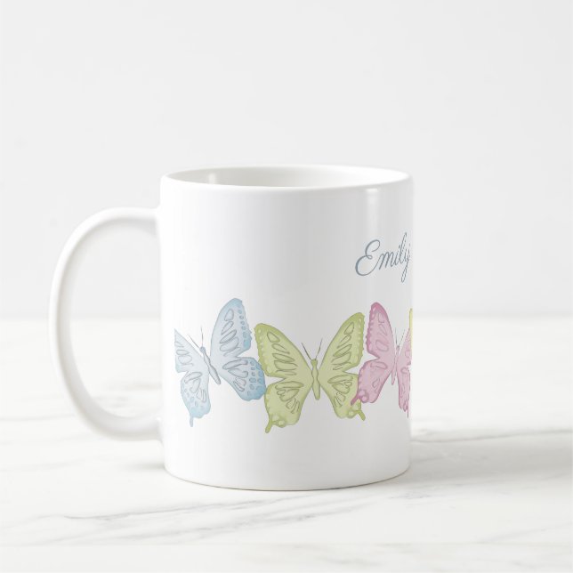 Einfache Niedliche Pastelle Botanische Natur Schme Kaffeetasse (Links)