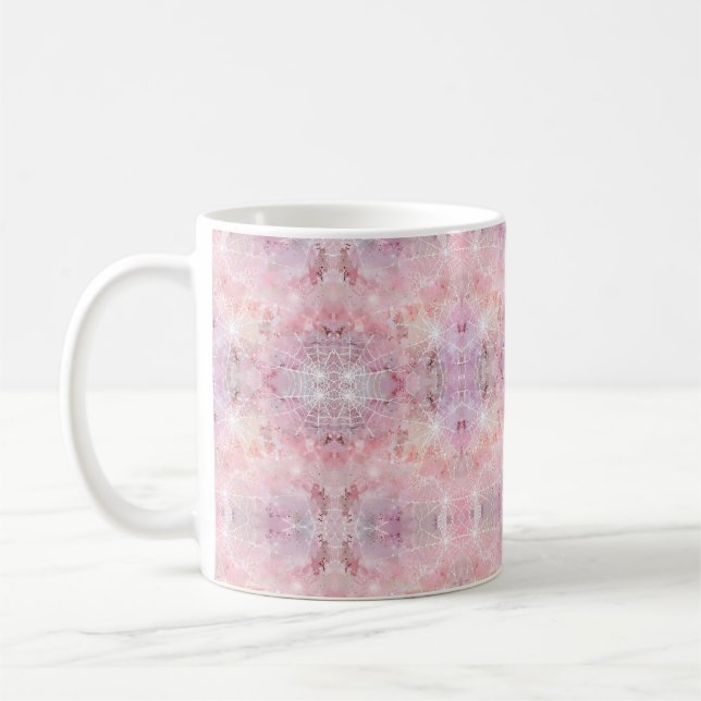 Einfache Niedliche Pink-Spinnennetze Kaffeetasse (Links)