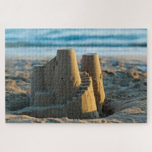 Einfache Niedliche Sandburg am Sonnenstrand Puzzle