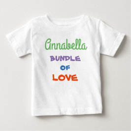 Einfache Niedliche Schrift Weiß "Bündel von Liebe" Baby T-shirt