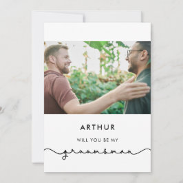 Einfache niedliche Schriftart Trauzeuge-Angebotska Einladung