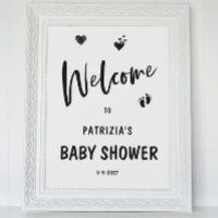 Einfache Niedliche Schwarz-Weiß-Begrüßungsdusche