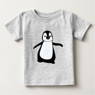 Einfache Niedliche Schwarz-Weiß-Pinguin-Abbildung Baby T-shirt