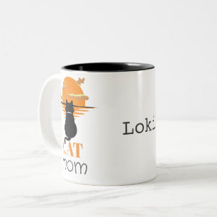 Einfache Niedliche Script-Begleiter Cat-Mama Zweifarbige Tasse