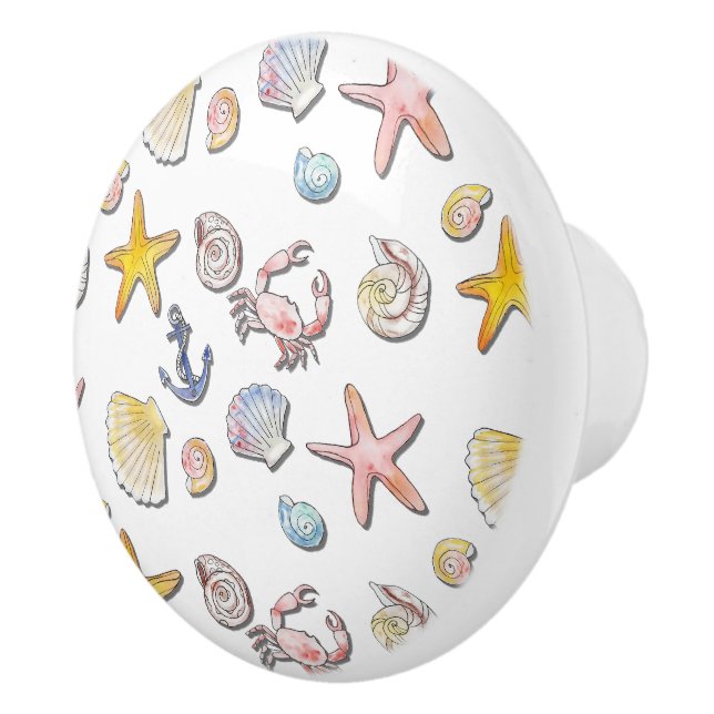 Einfache Niedliche Strandgestaltung Keramikknauf (Rechts)