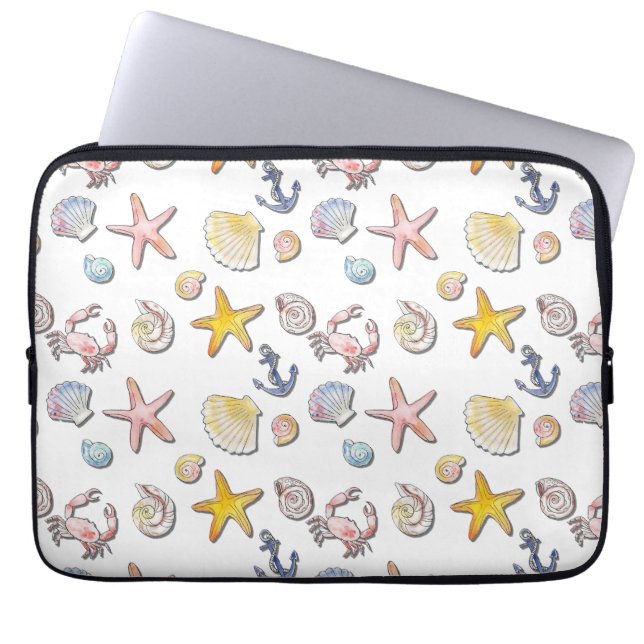 Einfache Niedliche Strandgestaltung Laptopschutzhülle (Vorderseite)