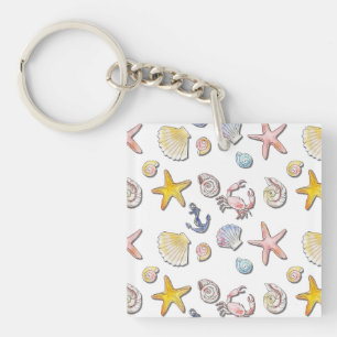 Einfache Niedliche Strandgestaltung Schlüsselanhänger