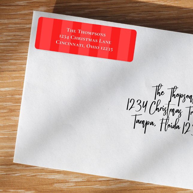 Einfache Niedliche Unterwasserstreifen (Whimsical red stripes with block-style white lettering. )