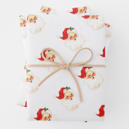 Einfache Niedliche Vintage Weihnachtszeit Geschenkpapier Set