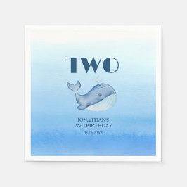 Einfache Niedliche Whale Blaue See Geburtstag Serviette