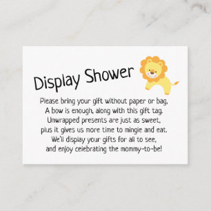 Einfache No Wrap Baby Duschkarte mit Löwe Begleitkarte