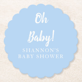 Einfache Oh Baby Light Blue Baby Dusche für Jungen Untersetzer