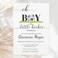 Einfache Oh Boy Soccer Boy Baby Dusche Einladung
