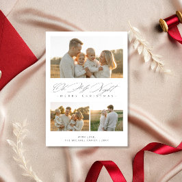 Einfache Oh Heilige Nacht Christlich 3 Fotos Famil Feiertagskarte