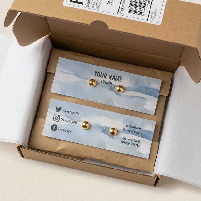 Einfache Ohrkarte für Aquarellbilder (Simple watercolor earring display card.)