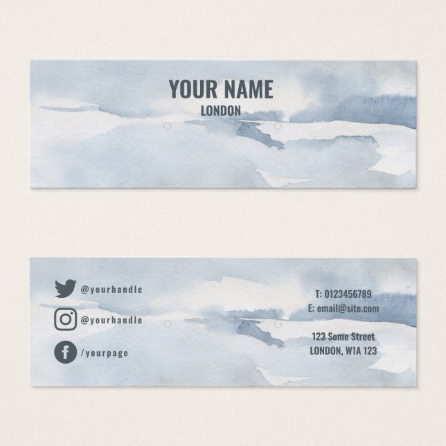 Einfache Ohrkarte für Aquarellbilder (Vorne & Hinten)