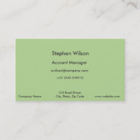 Einfache Olive Green Business Cards Single Color