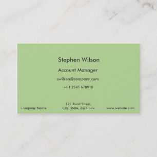 Einfache Olive Green Business Cards Single Color Visitenkarte