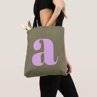 Einfache Olive und Lilac Bold Retro Monogram Initi