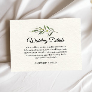 Einfache Olive-Zweigstelle Begleitkarte