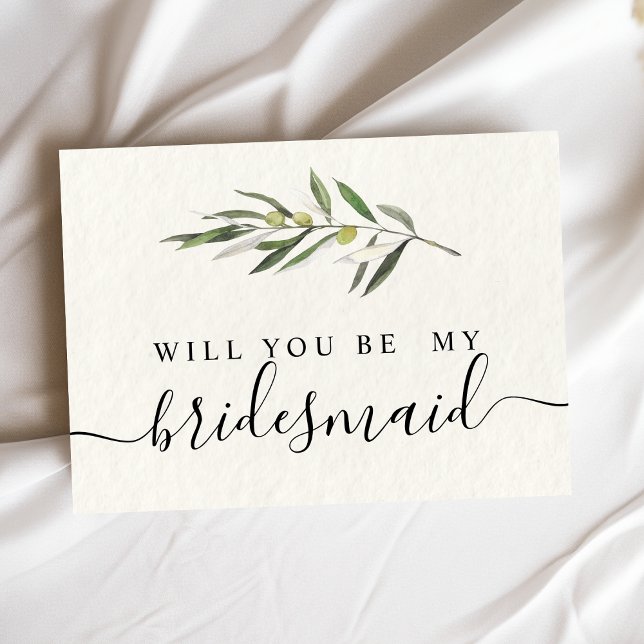 Einfache Olive-Zweigstelle Einladungspostkarte (Von Creator hochgeladen)