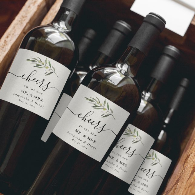 Einfache Olive-Zweigstelle Weinetikett (Von Creator hochgeladen)