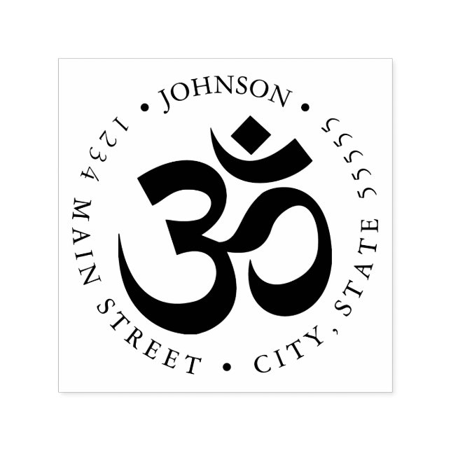Einfache Om-Symbol-Rückgabebezeichnung Permastempel (Design)