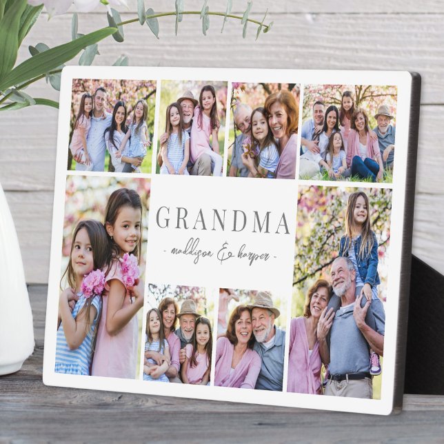 Einfache Oma-Fotocollage Fotoplatte (Simple Grandma Photo Collage plaque)