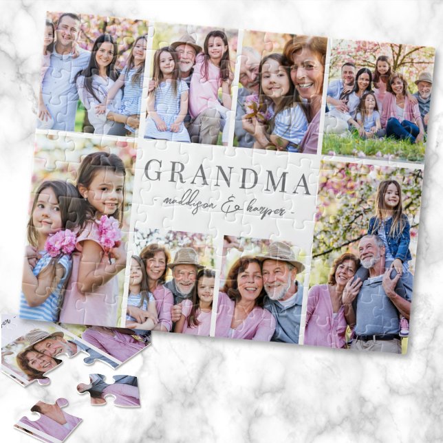 Einfache Oma-Fotocollage Puzzle (Simple Grandma Photo Collage jigsaw puzzle)