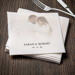 Einfache Ombre White Foto Wedding Serviette