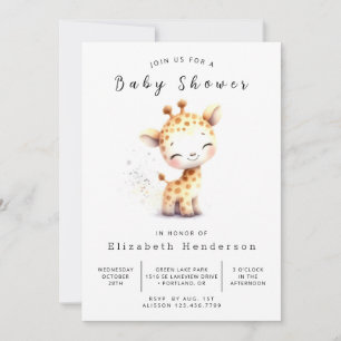 Einfache Online-Giraffe Kinderdusche Einladung
