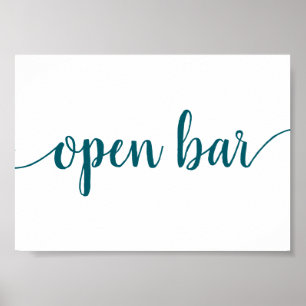 Einfache Open Bar   Aquamarines Aqua Any Event Sig Poster