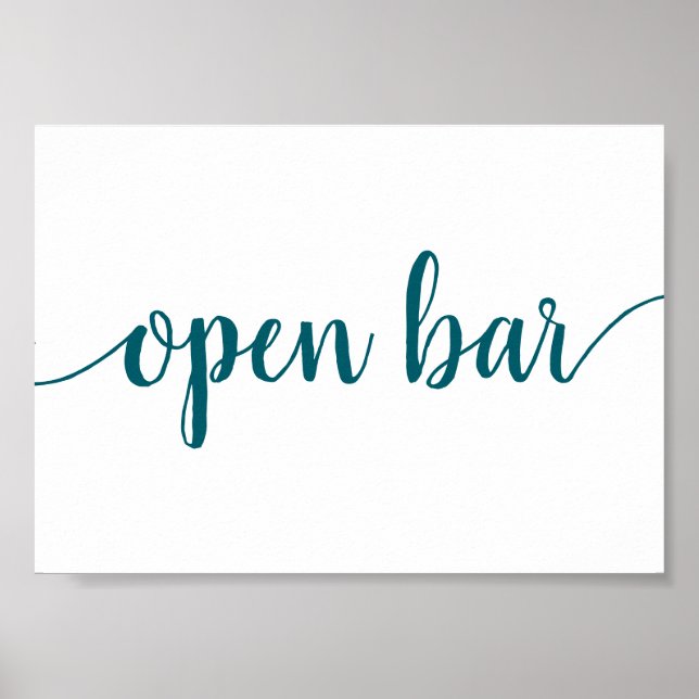 Einfache Open Bar | Aquamarines Aqua Any Event Sig Poster (Vorne)