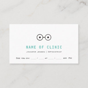 Einfache Optometrie Schlichte Brille Logo Ernennun Terminkarte
