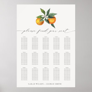 Einfache Orange Boho Botanische Hochzeitsskala Poster
