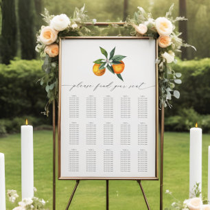 Einfache Orange Boho Botanische Hochzeitsskala Poster