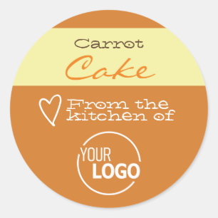 Einfache Orange Food Cake Cookie Labels Kalligrafi Runder Aufkleber
