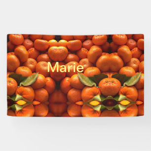 Einfache orange Frucht mit Namen minimal benutzerd Banner
