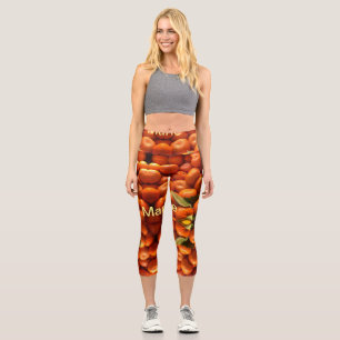 Einfache orange Frucht mit Namen minimal benutzerd Capri Leggings