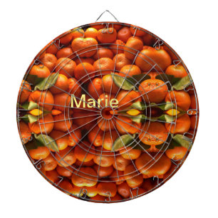 Einfache orange Frucht mit Namen minimal benutzerd Dartscheibe