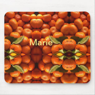 Einfache orange Frucht mit Namen minimal benutzerd Mousepad