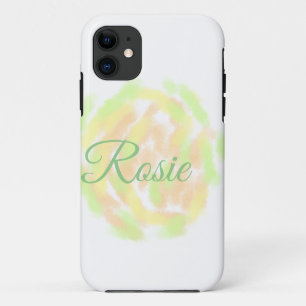 Einfache orange gelbe Aquarell-Name-Buchstabe Case-Mate iPhone Hülle