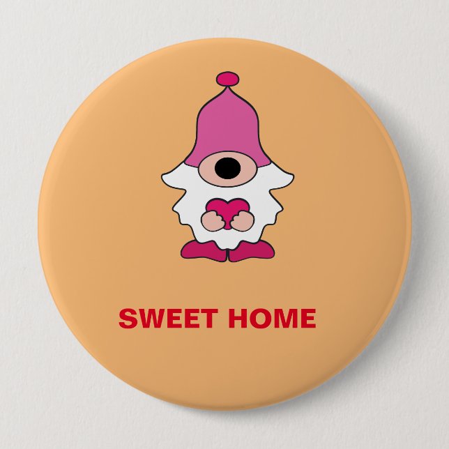 EINFACHE ORANGE GENOME SWEET ZUHAUSE MAGNET BUTTON (Vorderseite)