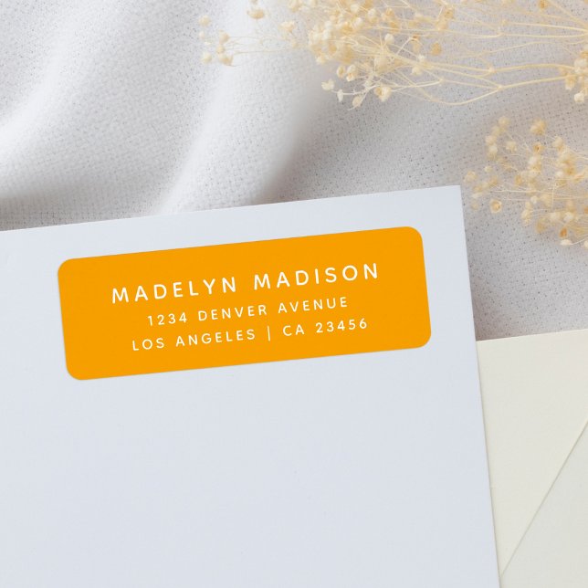 Einfache Orange Minimalistisch Elegante Rücksendea (Von Creator hochgeladen)