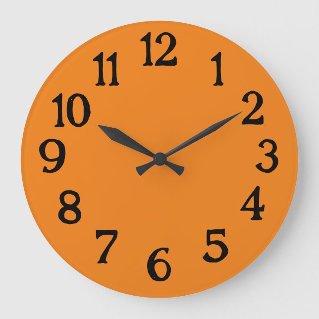 Einfache Orange Normale Schlichte Uhr (Vorderseite)