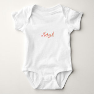 Einfache Orange Personalisiert Name Baby Strampler