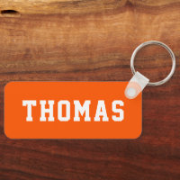 Einfache Orange School Backpack Name Tag