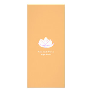 Einfache Orange- und violette Lotusblumen-Preislis Werbekarte